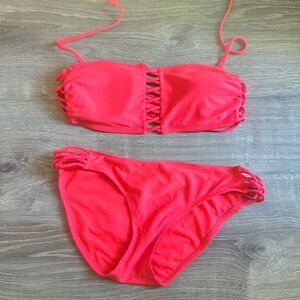 Xhilaration hot pink bandeau bikini